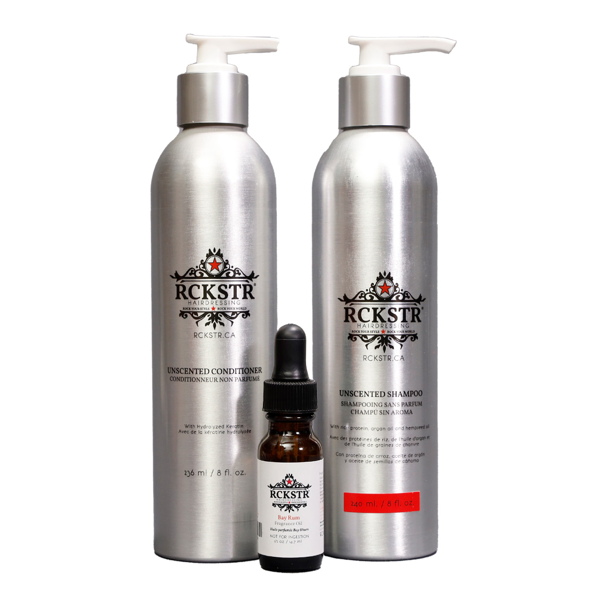 Bay rum shampoo and conditioner with fragrance oil bundle